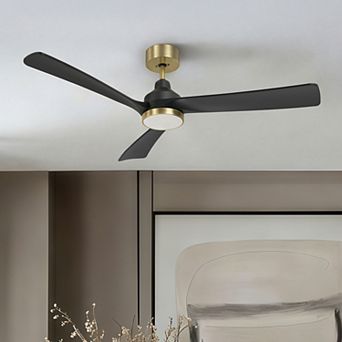 52" Ceiling Fan with Light and Remote, 3CCT Dimmable LED Light with Memory for Bedroom Living Room