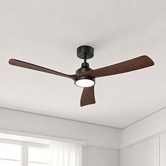 52" Ceiling Fan with Light and Remote, 3CCT Dimmable LED Light with Memory for Bedroom Living Room