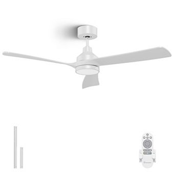 52 Inch Indoor DC Ceiling Fan with Light and Remote Dimmable LED 6 Speed Reversible by GRANDJOY