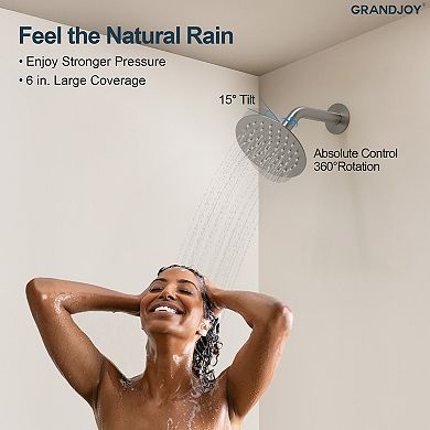 2-Spray Round Single-Handle Rain 6 in. Dual Shower Head Fixed and Handheld Shower