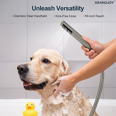 2-Spray Round Single-Handle Rain 6 in. Dual Shower Head Fixed and Handheld Shower