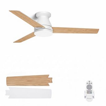 52 Inch Ceiling Fan with Light Remote Control Downrod Mount Quiet DC Motor Indoor Fan by GRANDJOY