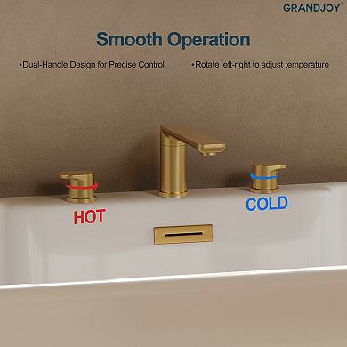 2-Handle Deck-Mounted Low Arc Roman Tub 1-Spray Tub and Shower Faucet