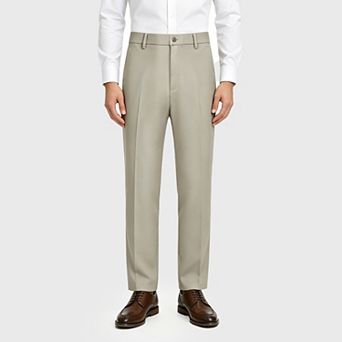 Mens Dress Pants Straight Fit Smart Casual Lightweight Wear-Resistant Slacks