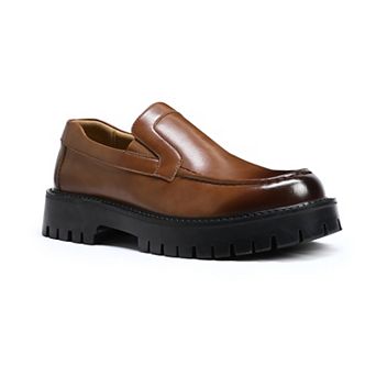 Men's Loafers Versatile British Round Toe Slip-On Casual Shoes