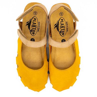Plakton Women's Full Grain Suede Leather Closed-Toe Sandal Amy 2v