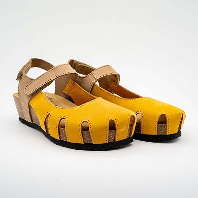 Plakton Women's Full Grain Suede Leather Closed-Toe Sandal Amy 2v