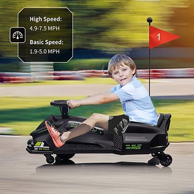 Kids Go-Kart, 24V Drift Kart with 180W Brushless Motors