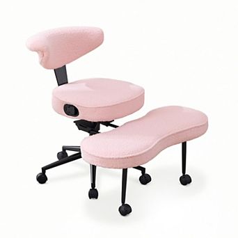 Wide Seat Cross-Legged Kneeling Chair, Ergonomic Swivel Rolling Chair Ideal for Home Office Use