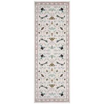 Vintage Butterfly Print Area Rug, Non-Slip Washable Runner Rug for Living Room, Kitchen, Bedroom