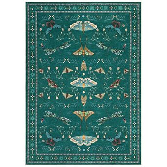 Vintage Butterfly Print Area Rug, Non-Slip Washable Runner Rug for Living Room, Kitchen, Bedroom