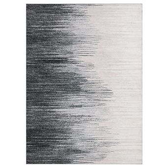 Modern Abstract Accent Rug, Machine Washable Rug for Bedroom, Living Room Rug with Non-Slip Backing