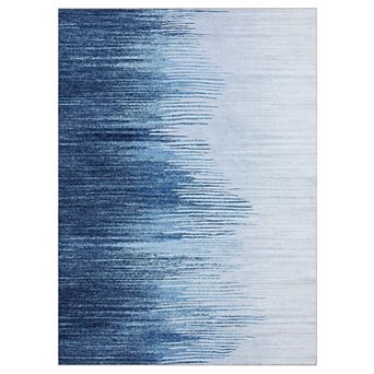 Modern Abstract Accent Rug, Machine Washable Rug for Bedroom, Living Room Rug with Non-Slip Backing