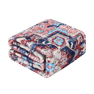 Vintage Farmhouse Boho Area Rug - Ultra Soft Washable Non-Slip Rug with Distressed Rustic Print