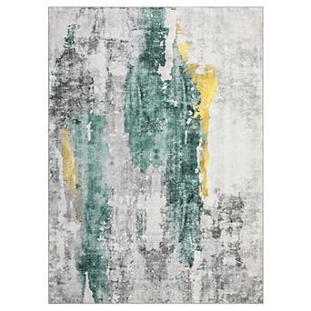 Modern Abstract Area Rug Soft Low Pile, Machine Washable, Non-Slip, Non-Shedding, Mark Resistant
