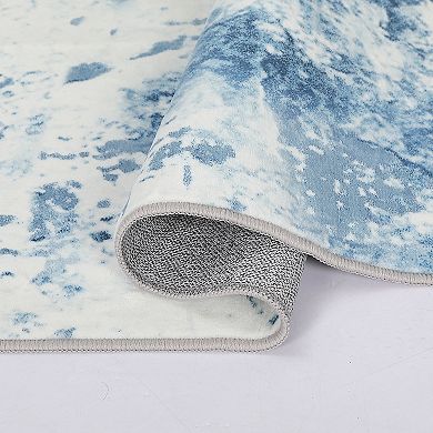 Modern Abstract Area Rug Soft Washable Carpet Mark Resistant, Non-Shedding, Non-Slip