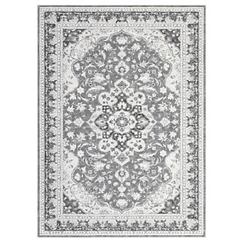 Area Rugs for Living Room, Vintage Machine Washable Rug,Low Pile Print Large Rug with Rubber Backing