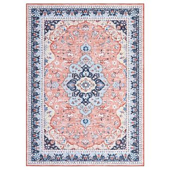 Area Rugs for Living Room, Vintage Machine Washable Rug,Low Pile Print Large Rug with Rubber Backing
