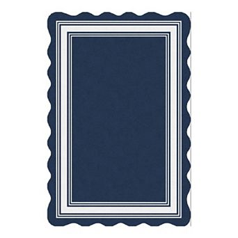 Scalloped Area Rug,Washable Farmhouse Patio Rug Carpet Rugs for Bedroom Dining Room Backyard