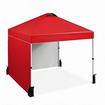 10x10 FT Pop Up Canopy Tent, Waterproof UV Shelter with 2 Sidewalls Vented Roof Adjustable Height