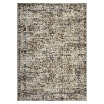 Washable Rug Vintage Floral Rug Foldable Traditional Rug, Printed Rug for Living Room Bedroom