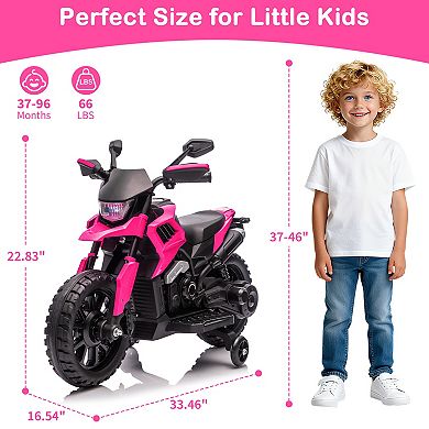 6V Electric Kids Ride-On Motorcycle with Training Wheels