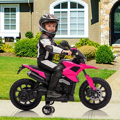 6V Electric Kids Ride-On Motorcycle with Training Wheels