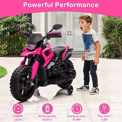 6V Electric Kids Ride-On Motorcycle with Training Wheels