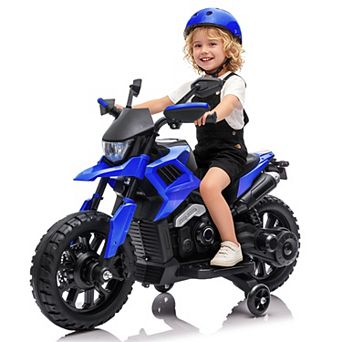 6V Electric Kids Ride-On Motorcycle with Training Wheels