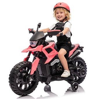 6V Electric Kids Ride-On Motorcycle with Training Wheels