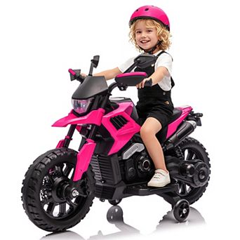 6V Electric Kids Ride-On Motorcycle with Training Wheels