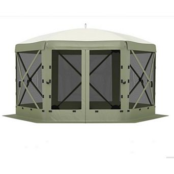 13x13' 6‑Sided Pop‑Up Gazebo Screen Tent,Instant‑Setup Canopy with Removable Canopy Top&Wind Cloths