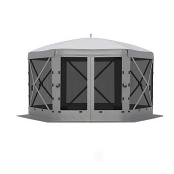 13x13' 6‑Sided Pop‑Up Gazebo Screen Tent,Instant‑Setup Canopy with Removable Canopy Top&Wind Cloths