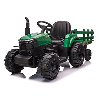12V Kids Electric Ride On Tractor with Trailer