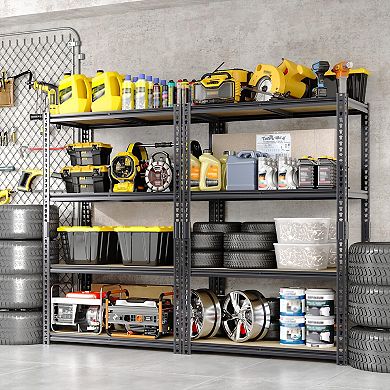 4/5-Tier Garage Shelving Unit 48 x 24in Adjustable Heavy Duty Steel Storage Rack for Pantry Basement