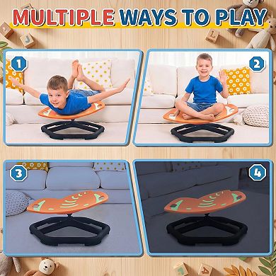 Kids Sit & Spin Sensory Chair, Glowing Elephant‑Shaped Swivel Seat with Non‑Slip Base
