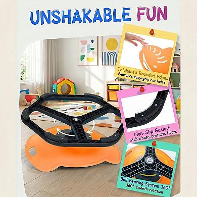 Kids Sit & Spin Sensory Chair, Glowing Elephant‑Shaped Swivel Seat with Non‑Slip Base