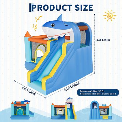 Durable Inflatable Play Bounce House, Complete with Air Blower for Kids Outdoor Backyard Fun