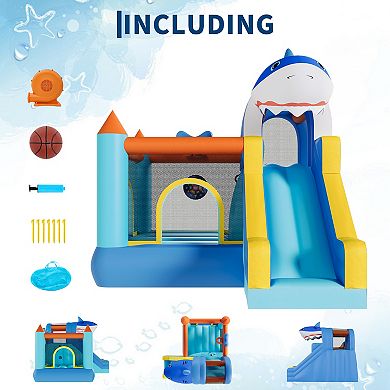Durable Inflatable Play Bounce House, Complete with Air Blower for Kids Outdoor Backyard Fun