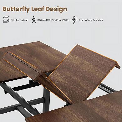 63"-83" Extendable Dining Table for 6-8, Kitchen Rectangle Table with Expandable, Space Saving