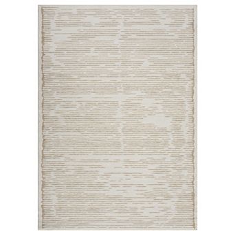 Ultra Thin Washable Geometric Area Rug, Soft Non-Slip Low Pile Carpet for Living Room Bedroom Decor