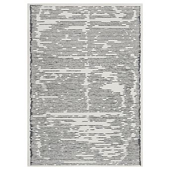 Ultra Thin Washable Geometric Area Rug, Soft Non-Slip Low Pile Carpet for Living Room Bedroom Decor
