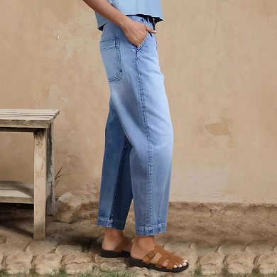 Women's Jeans Capris High Waist Relaxed Fit Cropped Classic Denim Pants