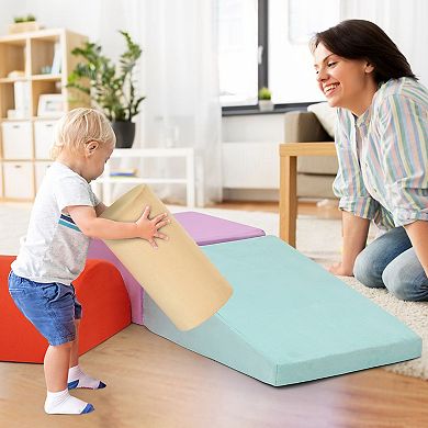 Waterproof PU Foam Climbing Playset, 6Pcs Anti-Collision Physical Activity Stack Blocks for Home