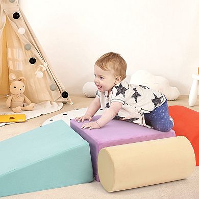 Waterproof PU Foam Climbing Playset, 6Pcs Anti-Collision Physical Activity Stack Blocks for Home