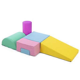 Waterproof PU Foam Climbing Playset, 6 pc Anti-Collision Physical Activity Stack Blocks for Home