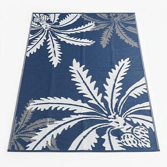 Reversible Waterproof Outdoor Rug, UV Resistant Plastic Straw Mat for Patio Camping RV Easy Clean