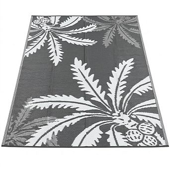 Reversible Waterproof Outdoor Rug, UV Resistant Plastic Straw Mat for Patio Camping RV Easy Clean