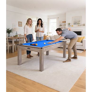 7 Feet Adult Pool Table Set Complete Billiard Accessories Rustic Grey Indoor Game Table for Family P