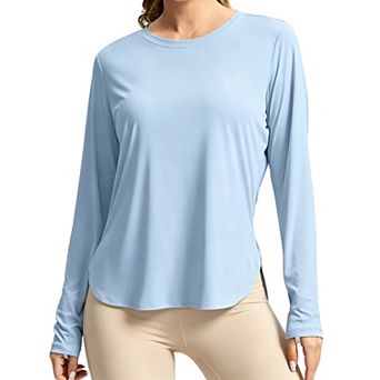 Women's UPF 50+ Long Sleeve Sun Protection Shirt Quick Dry Workout Top Cover Up for Outdoor Sports